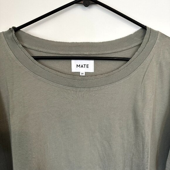NWT MATE the Label Sage Organic Cotton Raw Neck Boxy Tee - Size 3X - Picture 3 of 12